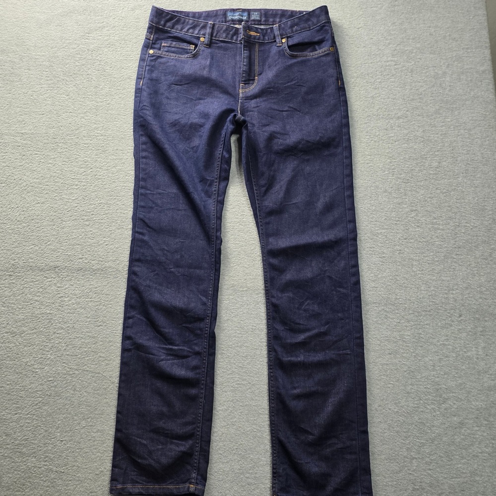 Patagonia Women's Dark Wash Straight Leg Denim Jeans Size 29 Blue Organic Cotton